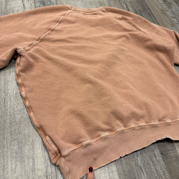 THE GREAT. Light Pink Beige Long Sleeve Crew neck Pullover - size 1 - Picture 9 of 11